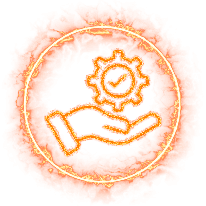 Premium Support icon, fire-outline style.