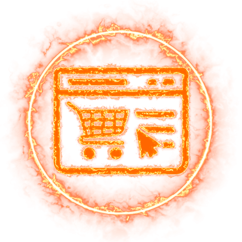 Ark Web Shop icon, fire-outline style.