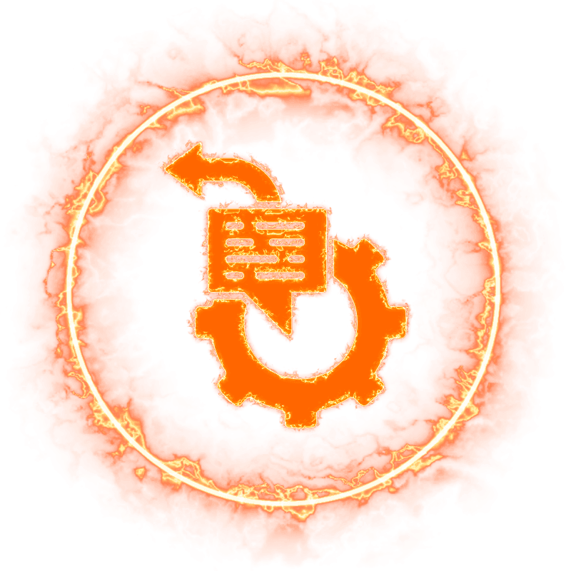 Auto-Responder icon, fire-outline style.
