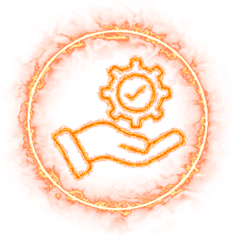 Premium Support icon, fire-outline style.
