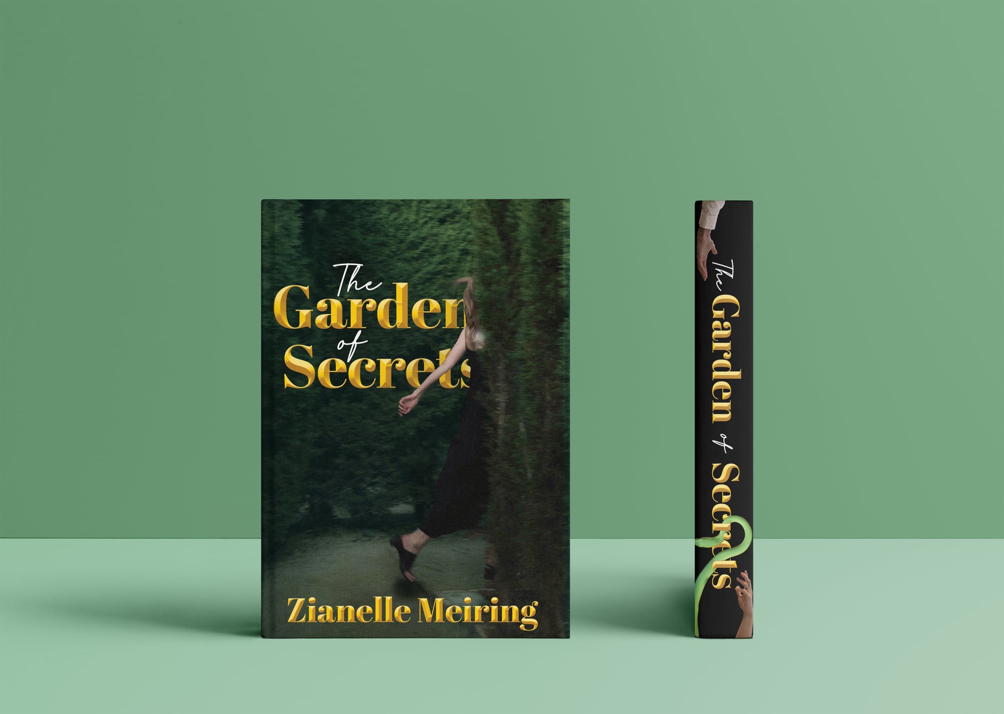 The Garden of Secrets — book cover design, dark botanical mood.