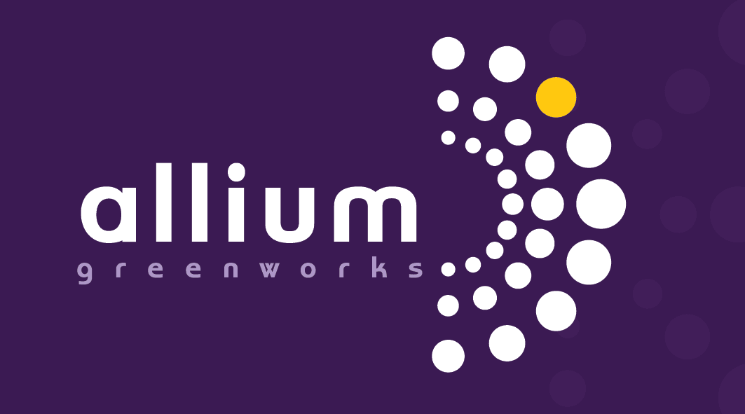 Allium Greenworks business card, front.