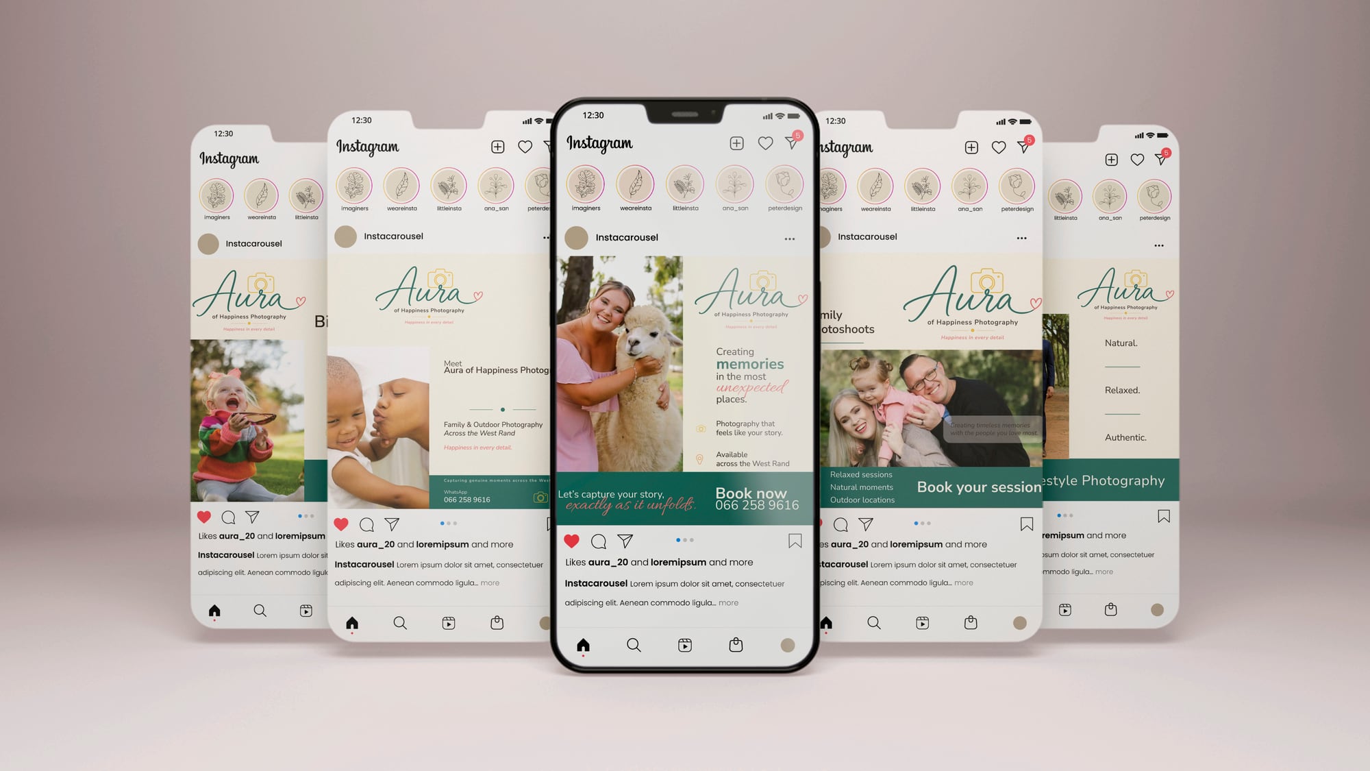 Aura of Happiness Photography Instagram templates, designed by Zianelle.