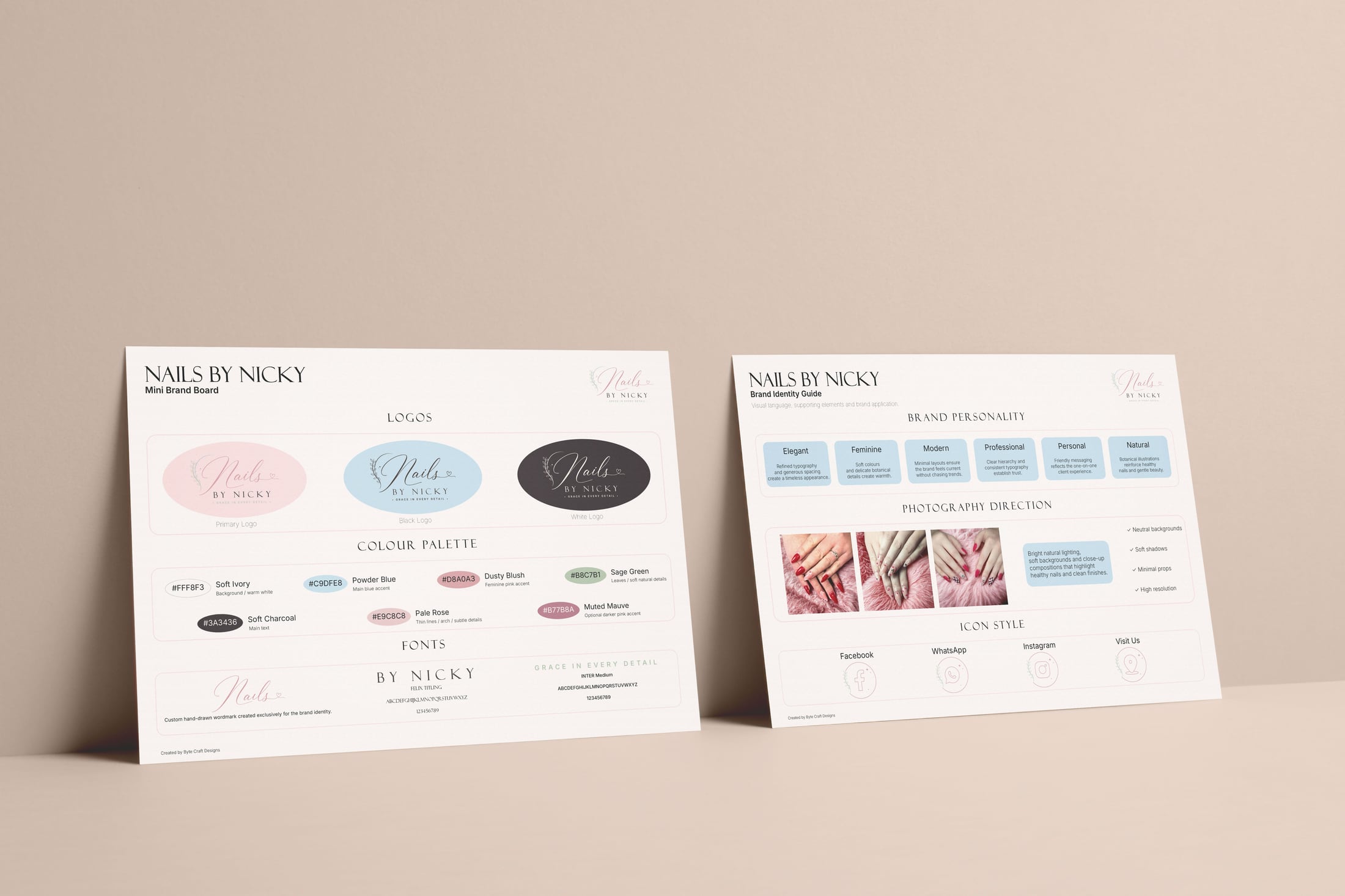 Nails by Nicky mini brand identity board.