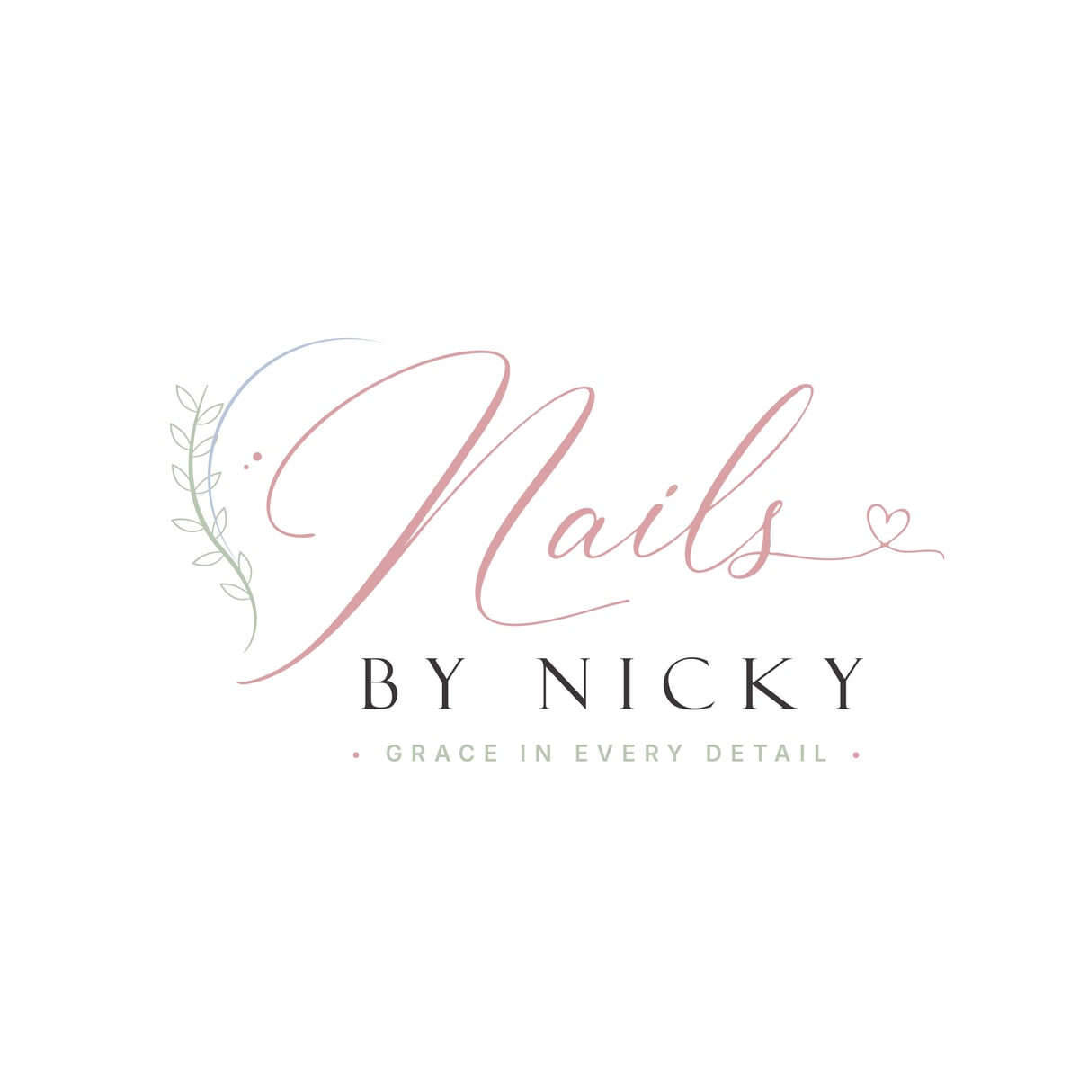 Nails by Nicky logo, colour version.