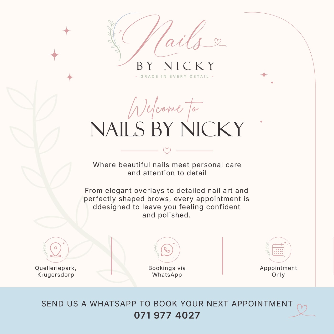 Nails by Nicky social media post design.