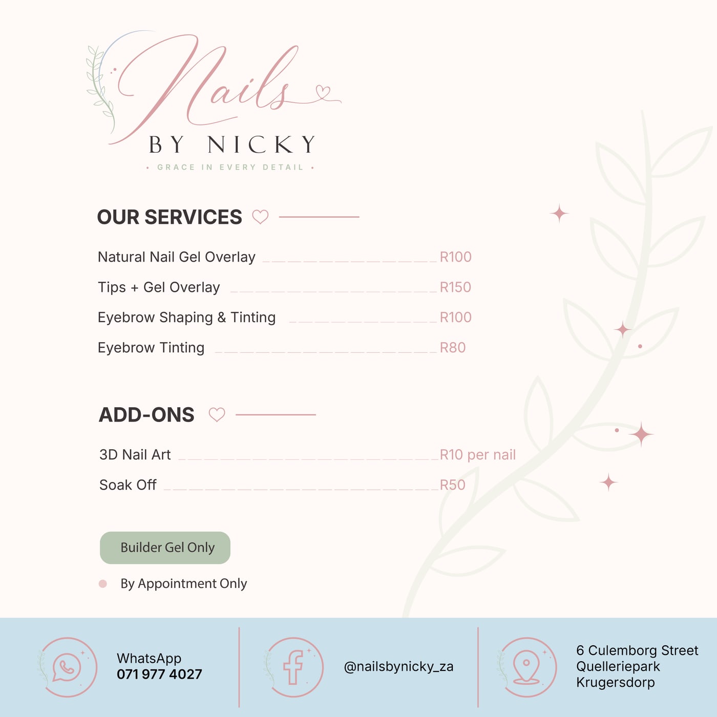Nails by Nicky social media post design.