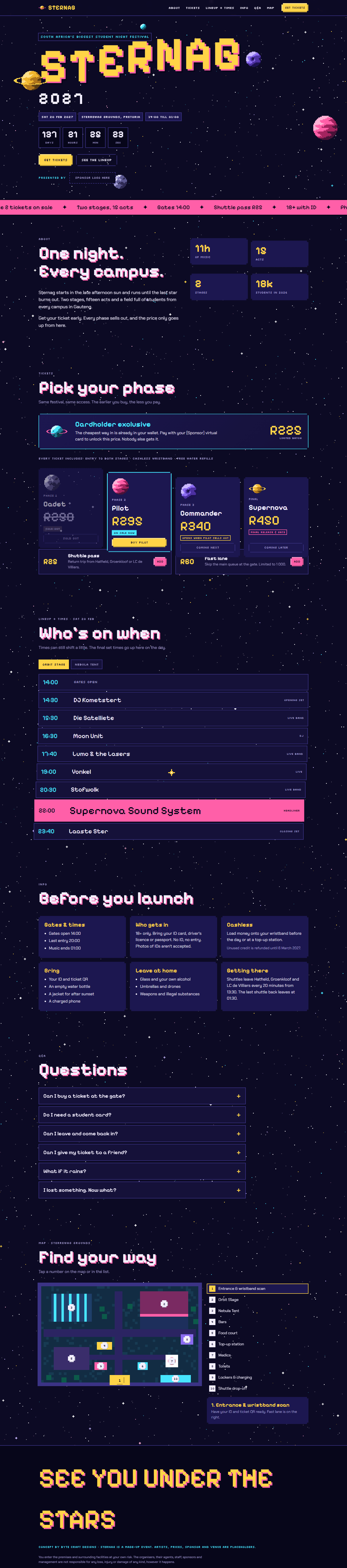 Sternag 2027, full desktop page from hero to footer.