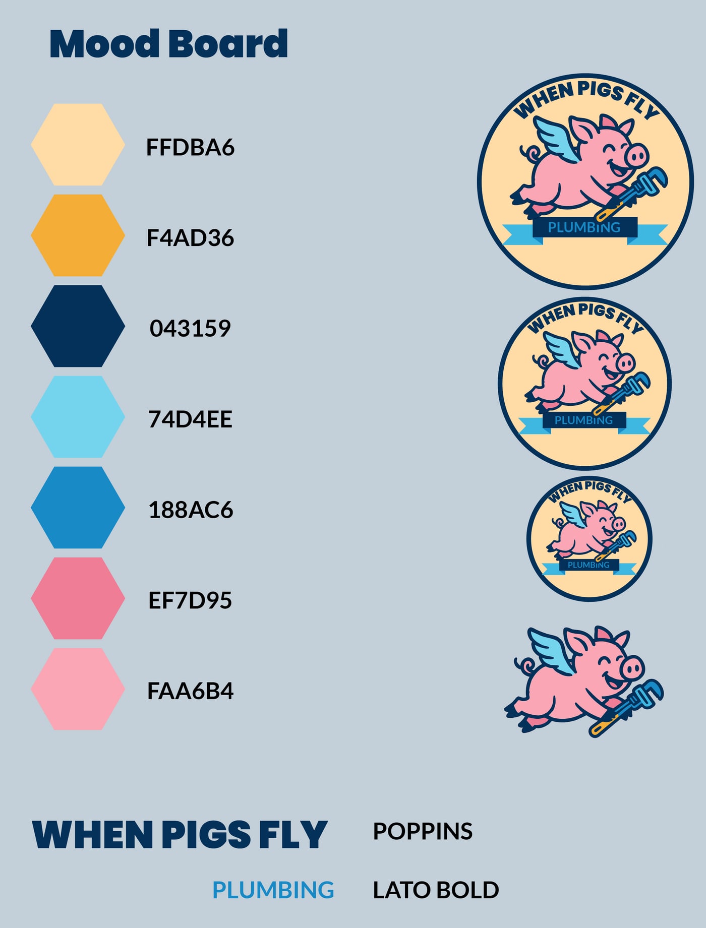 When Pigs Fly Plumbing alternate logo mark.